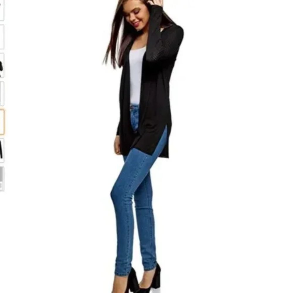 Womens Lightweight Open Front Cardigan in Black Size Small NWT!